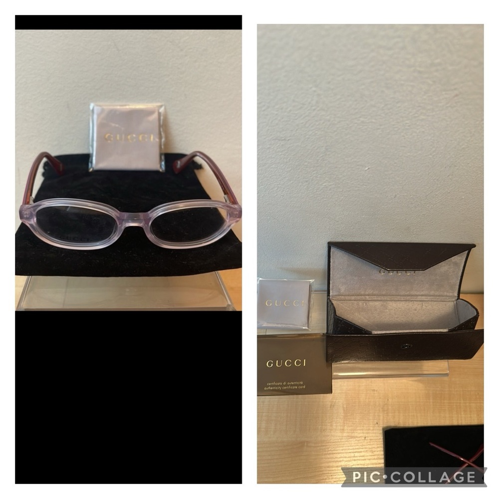 Gucci Eyeglass Frames and Gucci Logo Tri-Fold Case - New